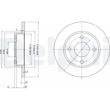 Brzdový kotouč Brzdový kotouč DELPHI BG3055