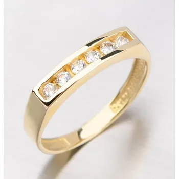 Prsten Dámský prsten žluté zlato 585/1000 zirkon DZ1863ZL velikost 48