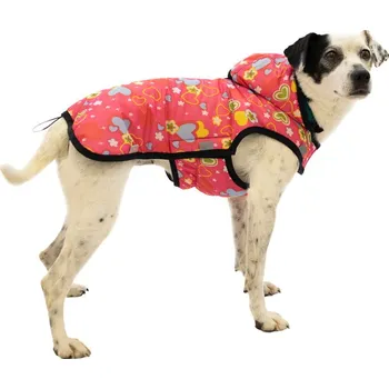 Obleček pro psa Samohýl Exclusive vesta Mia LUX ll malinová se srdíčky 40 cm