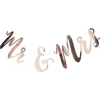 Girlanda MR & MRS - růžové zlato