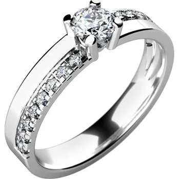 Prsten Dámský prsten bílé zlato 585/1000 přírodní diamant 0.41 ct G/SI 10760D velikost 58