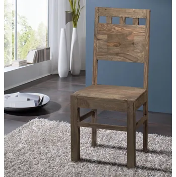 GREY WOOD Jídelní židle dřevěná - vyřezávané opěradlo, palisandr