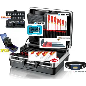 Knipex 002105ELEKTR kufr na nářadí „BASIC“ ELEKTRO (vybavený, 119 dílů)