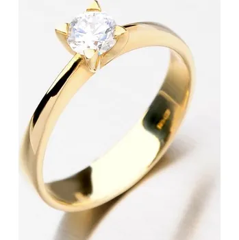 Prsten Dámský prsten žluté zlato 585/1000 zirkon DZ1895ZL velikost 45