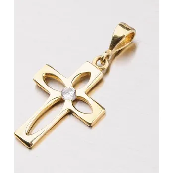 Přívěsek Přívěsek žluté zlato 585 zirkon - kříž 43-2112