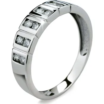 Šperk Dámský prsten bílé zlato 585/1000 zirkon DZ2079 velikost 52