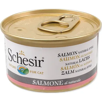 Krmivo pro kočku 6ks Konzerva SCHESIR Cat losos přírodní 85g