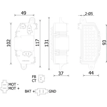 Regulace, vnitřní ventilace MAHLE ABR 118 000S