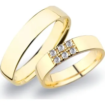 Prsten Snubní prsteny žluté zlato 585 zirkon 0.162 ct G/SI sP-271 SP-271Z