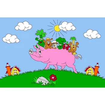 Koberec Dětský koberec Prasátko s kamarády - 100 x 150 cm