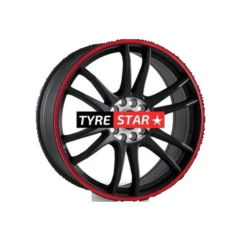 Alu kolo Keskin KT12 8x18 5x108/114 ET45 MATT BLACK LIP RED