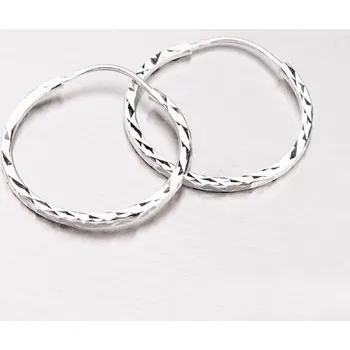 Náušnice Dámské náušnice bílé zlato 585 kruhy - 20 mm 118-1448