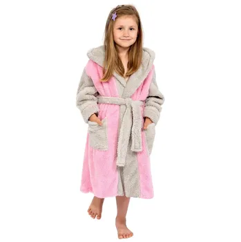 Tutumi Králíček růžový/šedý Dívčí župan Tutumi Králíček růžový/šedý