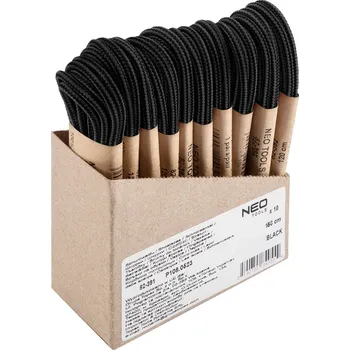 Tkaničky do bot NEO TOOLS Tkaničky do pracovních bot 150 cm, černé