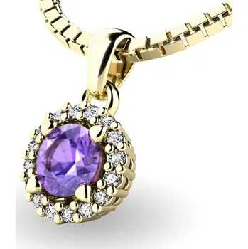 Přívěsek Dámský přívěsek žluté zlato 585/1000 přírodní diamant 0.50 ct G/SI s tanzanitem a tanzanit 10927-ZL-TAN bez řetízku