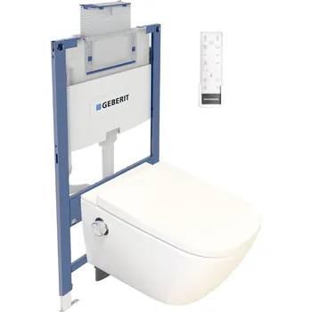 WC sada WATERGATE INTEGRA Premium CUBE sprchovací toaleta + GEBERIT DUOFIX předstěnový modul WG-200P-SET-111.030.00.1