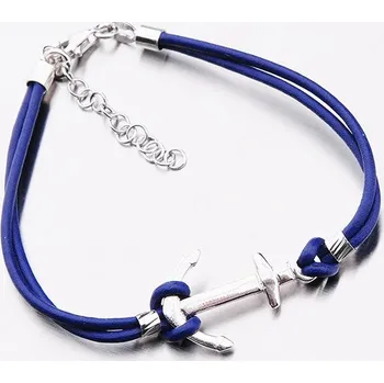 Šperk Dámský náramek stříbro 925 kotvou v modré barvě B1502299-0940-SLX délka 18 cm