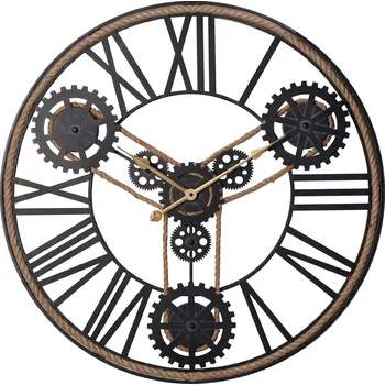 Hodiny Nástěnné hodiny DELION hnědá Ø 78 cm Mybesthome Velké hodiny