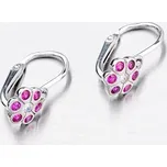 Dětské náušničky bílé zlato 585 zirkon ve tvaru květiny 52DN-1737BBC