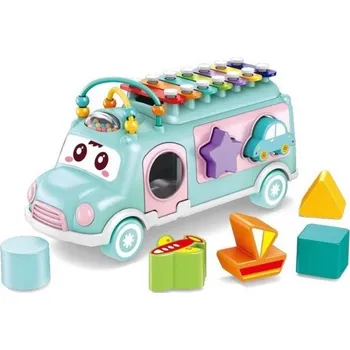 Bavytoy Vkládačka autobus s xylofonem - modrý