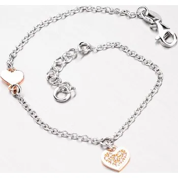 Náramek Dámský náramek stříbro 925 zirkon přívěsky B1600312-0331-SLX délka 18 cm