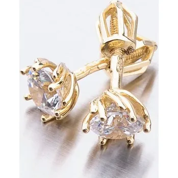 Náušnice Dámské náušnice žluté zlato 585 zirkon se pro ženy 52GZ-8001Z-SR