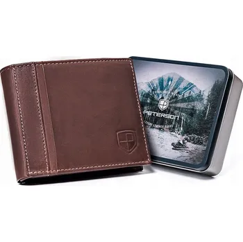 Peněženka Značková hnědá pánská kožená peněženka (GPPN382)