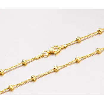 Řetízek Dámský řetízek stříbro 925 pozlacený s kuličkami 92003043-11-SLX délka 40 cm