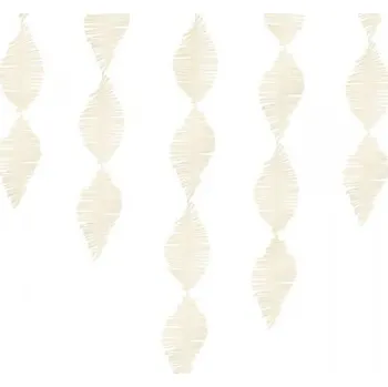 Třásňová papírová girlanda - světle krémová