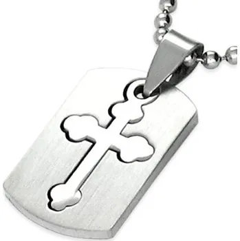 Přívěsek Přívěsek ocel destička s křížem GTPB058