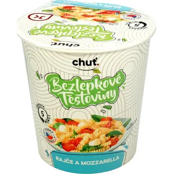 Kostera INSTANTNÍ BEZLEPKOVÉ TĚSTOVINY S RAJČATOVO-MOZZARELLOVOU OMÁČKOU Balení: Kelímek 60g