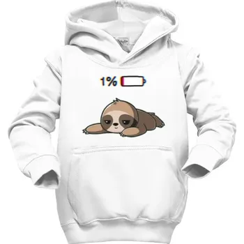 Pánská mikina Dětská mikina s kapucí s potiskem Lenochod 2 dětské