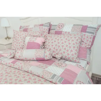 Povlečení Podpěrová Zdeňka Ložní povlečení krep - Patchwork malinový velikost: 40/40 poslední 1 kus