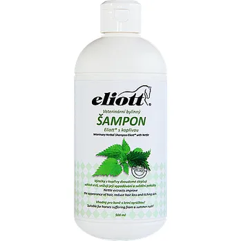 Kosmetika pro koně Veterinární bylinný šampon pro koně Eliott s kopřivou 500 ml