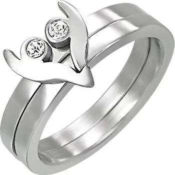 Prsten Dámský prsten ocel zirkony GCRT038 velikost 48