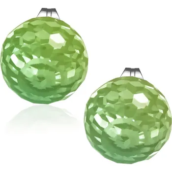 Náušnice Dámské náušnice ocel krystaly se zeleným zelené kameny GECJ088