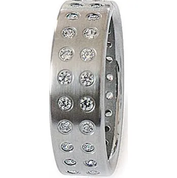 Prsten Ocelový prsten se zirkony ZSQ06002 velikost 56