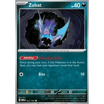 Sběratelská karetní hra Pokémon MEW 041/165 Zubat - 151 Stav: Near Mint, Verze: REVERSE HOLO
