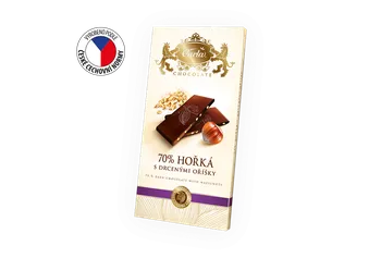 Čokoláda CARLA Hořká čokoláda 70% s drcenými oříšky 80 g