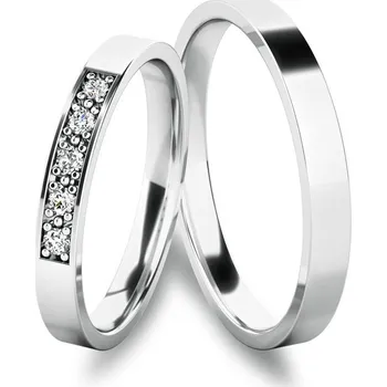 Prsten Snubní prsteny bílé zlato 585 zirkon 0.080 ct G/SI SP-61086B