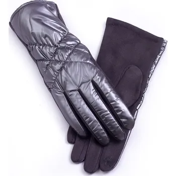 Rukavice Zimní dámské nepromokavé rukavice v metalickém provedení Barva: Šedá