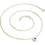 Dámský náhrdelník zlato mix 585/1000 přírodní diamant 0.055 ct černý 10911-NH01-ZLB-Black délka 42 cm