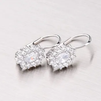 Náušnice Dámské náušnice bílé zlato 585 zirkon 358-0041-01