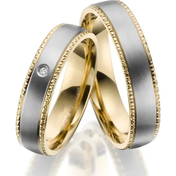 Prsten Snubní prsteny titan přírodní diamant 0.007 ct briliantem SP-TI-041