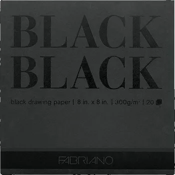 Skicák Fabriano BLACK BLACK, 300 g/m2, 20 archů - 20 x 20 cm