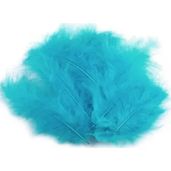 Krůtí peří barvené, 11-17 cm, tyrkysová