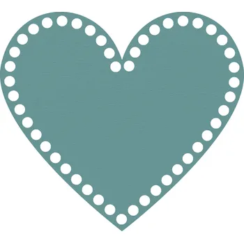 WoodenPuzzle.cz Víko na háčkování - srdce - zelené (různé velikosti) Velikost: 15 cm