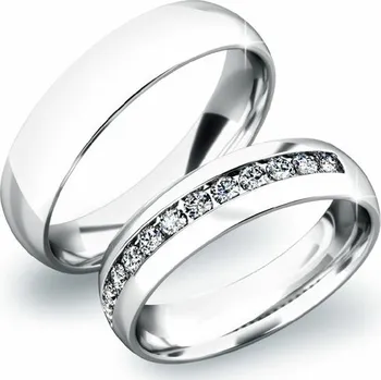 Prsten Snubní prsteny bílé zlato 585 zirkon 0.30 ct G/SI SP-61024