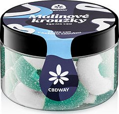 CBD WAY Kyselé želé kroužky s příchutí modrá malina 250 mg 100 g