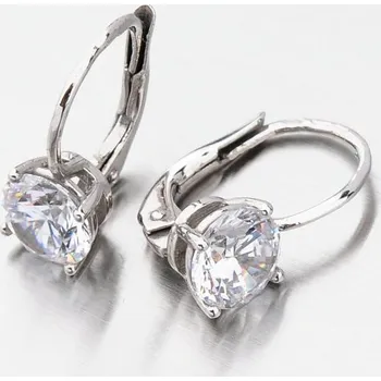 Náušnice Dámské náušnice bílé zlato 585 zirkon visací 668P-120628